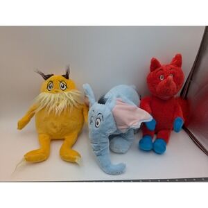 Kohls Dr Seuss Plush Socks Fox Horton Elephant Lorax Stuffed Animal Toy